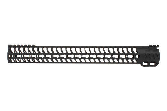 SLR Rifleworks M-LOK HELIX rail is 16.0" for AR15 with black anodized finish and interrupted top rail